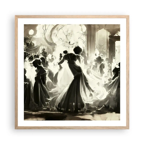 Plakat i ramme af lyst egetræ - Den store maskerade - 60x60 cm