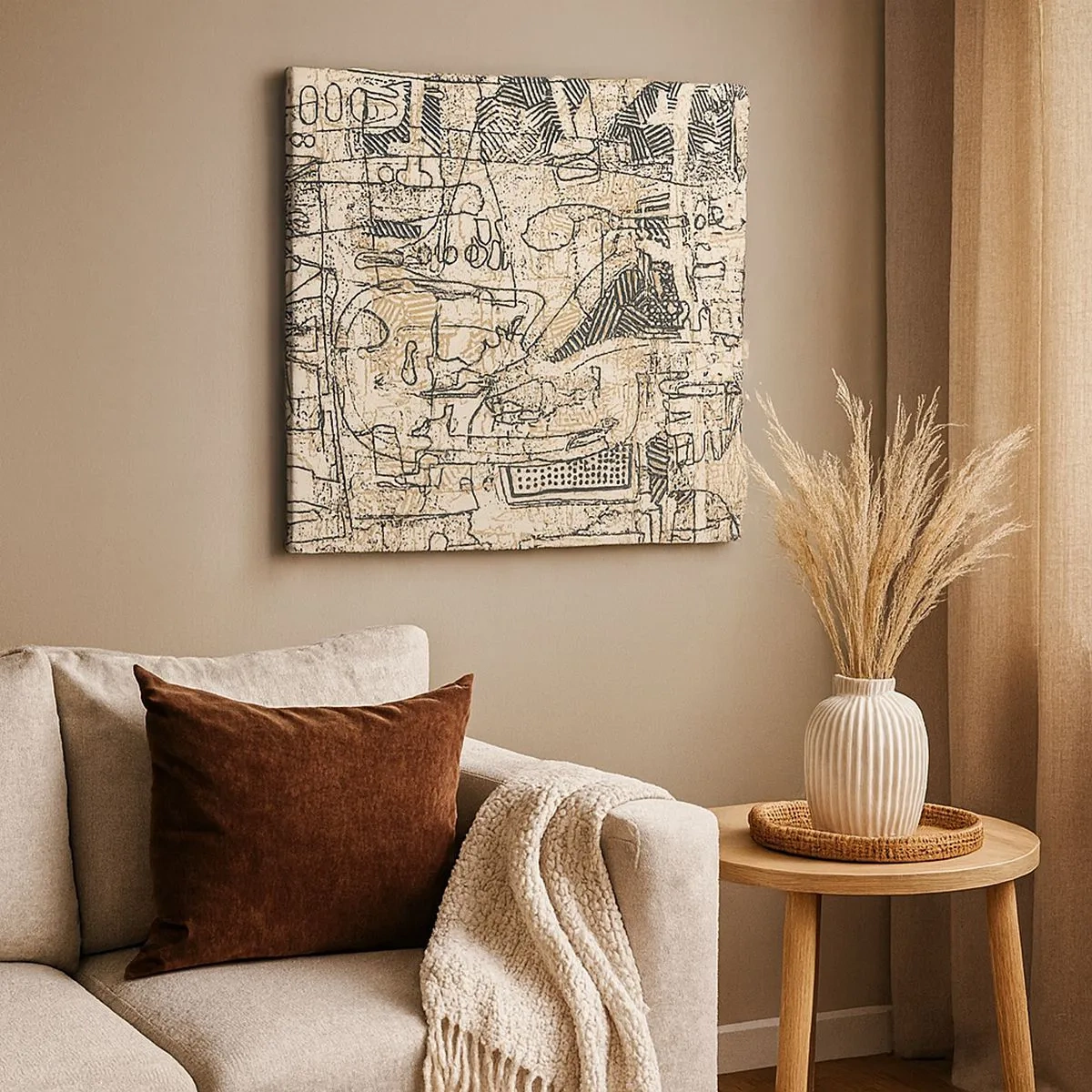 Lærredstryk - Billede på lærred - Venter på at blive afkodet - 30x30 cm