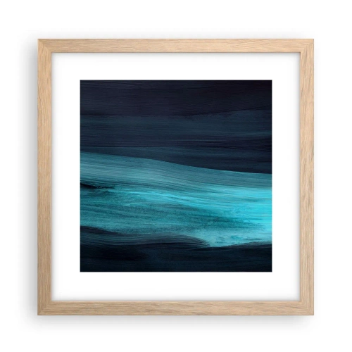 Plakat i ramme af lyst egetræ - Svøm med strømmen - 30x30 cm