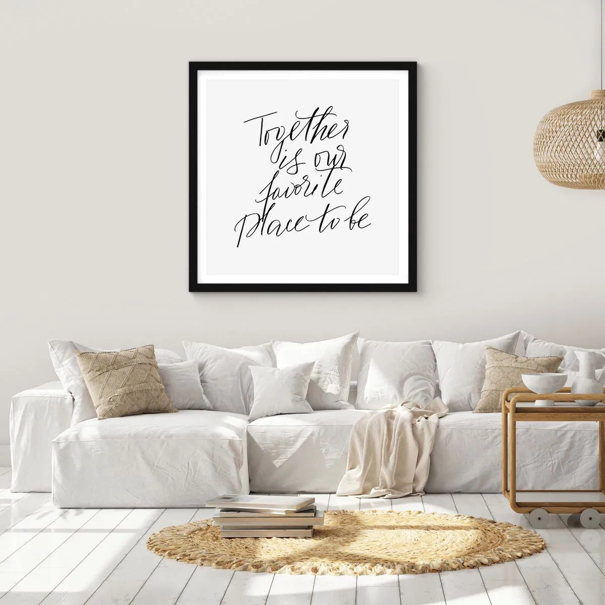 Plakat i sort ramme - Føler du det også? - 60x60 cm