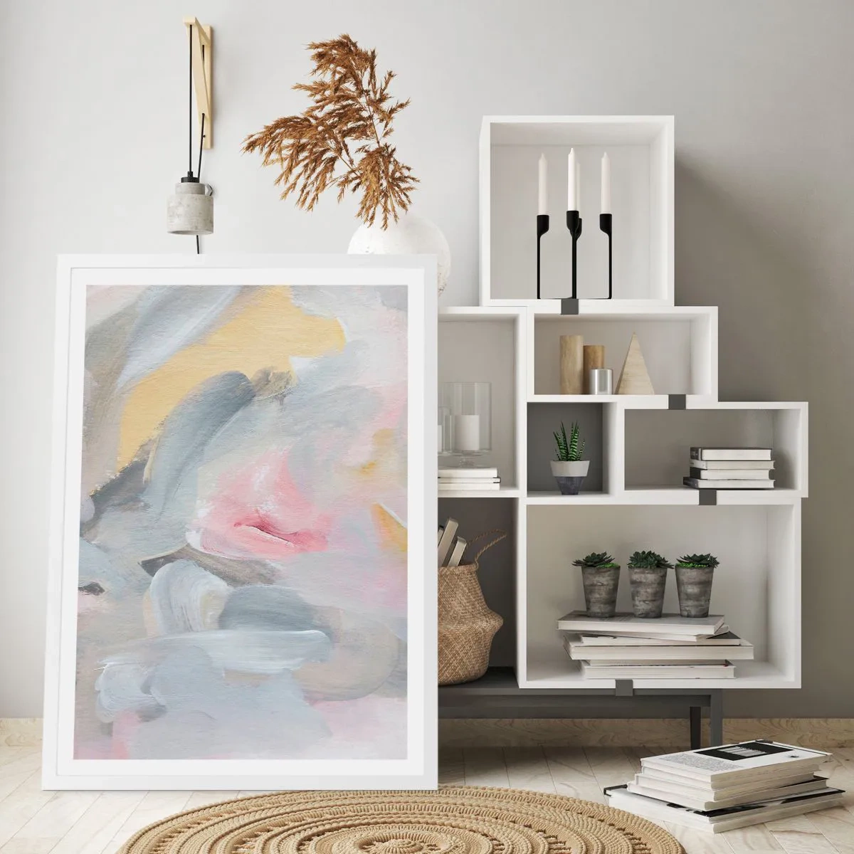 Plakat i hvid ramme - I en pastelfarvet verden - 30x40 cm
