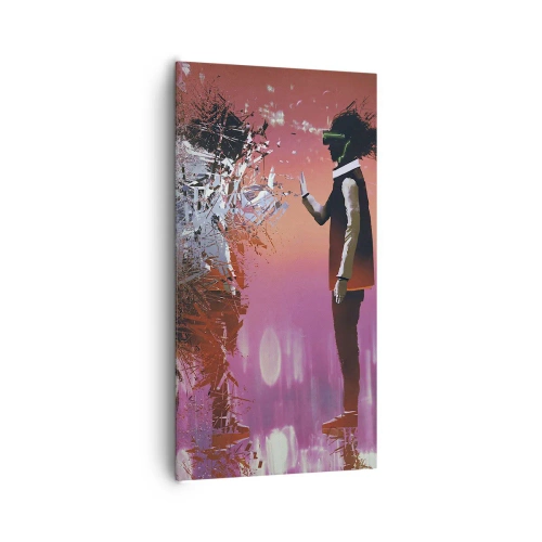 Lærredstryk - Billede på lærred - Er det muligt at se ind i sig selv? - 65x120 cm