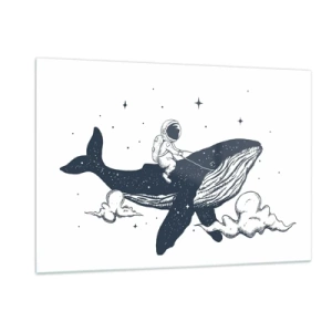 Billede på glas - Et kosmisk eventyr - 120x80 cm