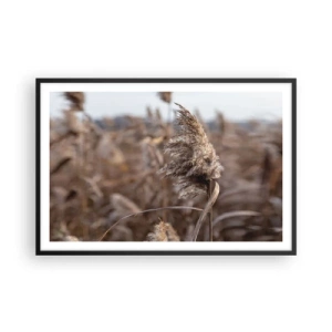 Plakat i sort ramme - Tid til at flyve væk med vinden - 91x61 cm