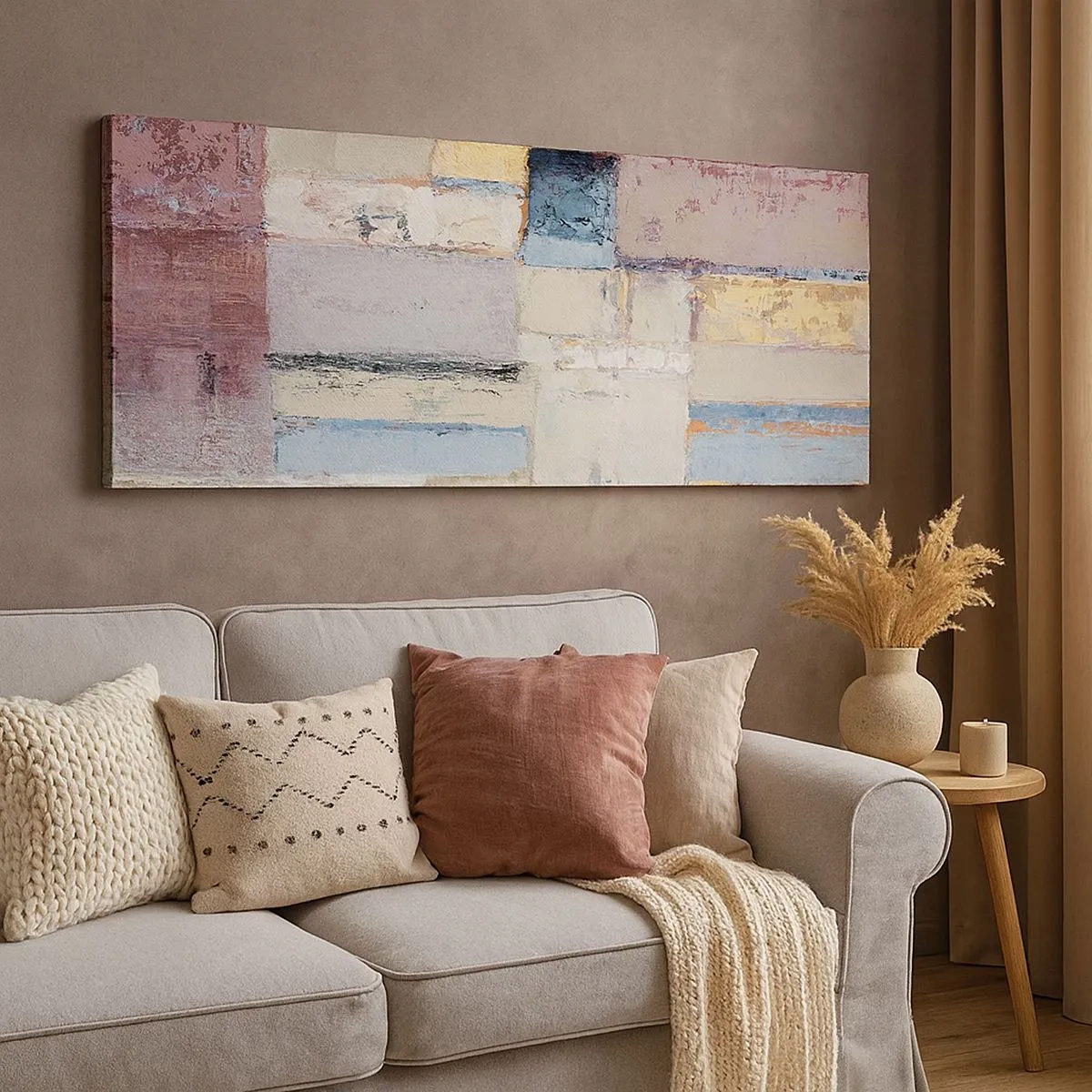 Lærredstryk - Billede på lærred - Geometriens ro - 100x40 cm