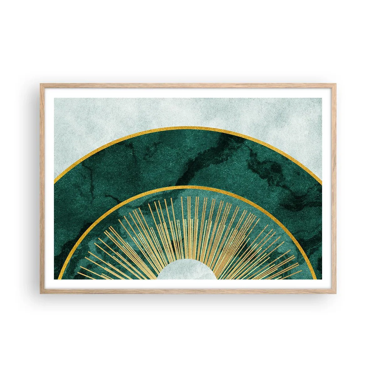 Plakat i ramme af lyst egetræ - Et anderledes solsystem - 100x70 cm