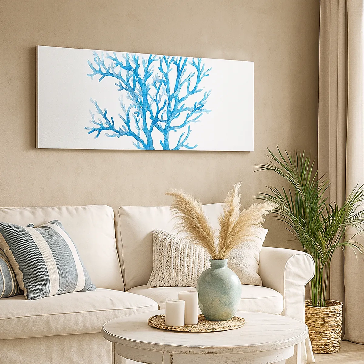 Lærredstryk - Billede på lærred - Marint filigran - 30x30 cm