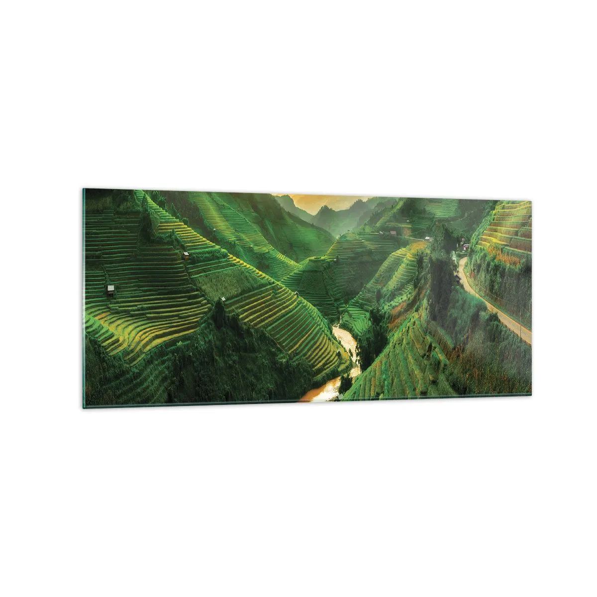 Billede på glas - Vietnamesisk dal - 120x50 cm