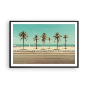 Plakat i sort ramme - På stranden - 91x61 cm