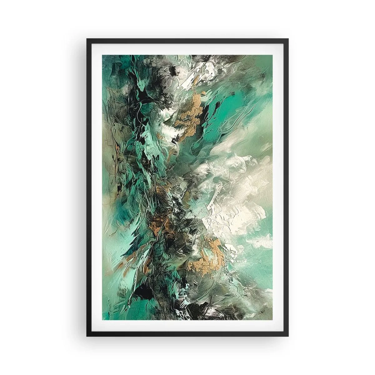 Plakat i sort ramme - Smaragdsort byld - 61x91 cm