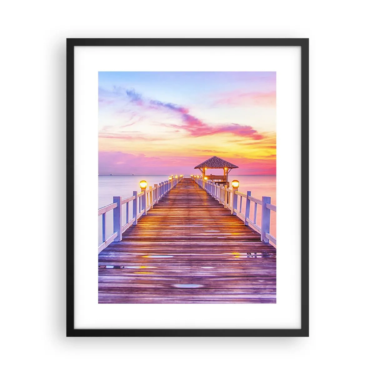 Plakat i sort ramme - Lilagylden stilhed om aftenen - 40x50 cm