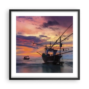 Plakat i sort ramme - En eksotisk aften - 50x50 cm