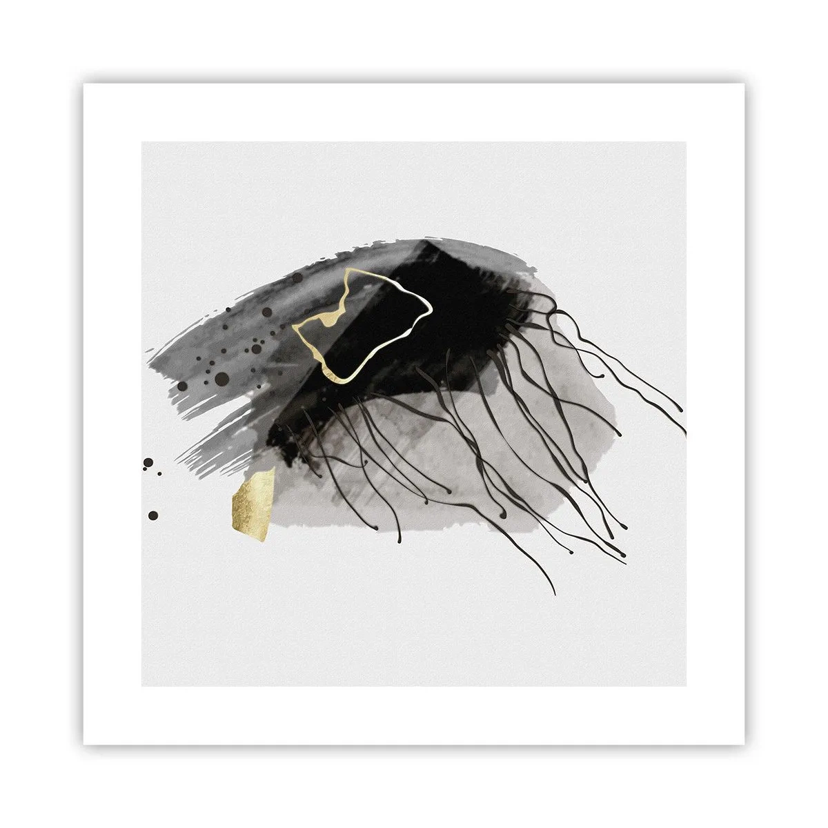 Plakat - I sort og guld - 40x40 cm