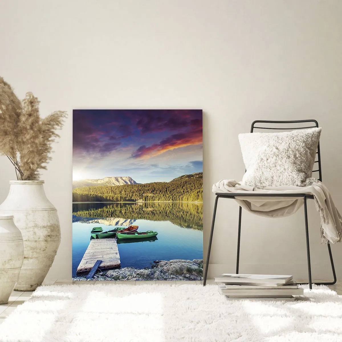 Billede på glas - Over vand så glat som et spejl - 50x70 cm