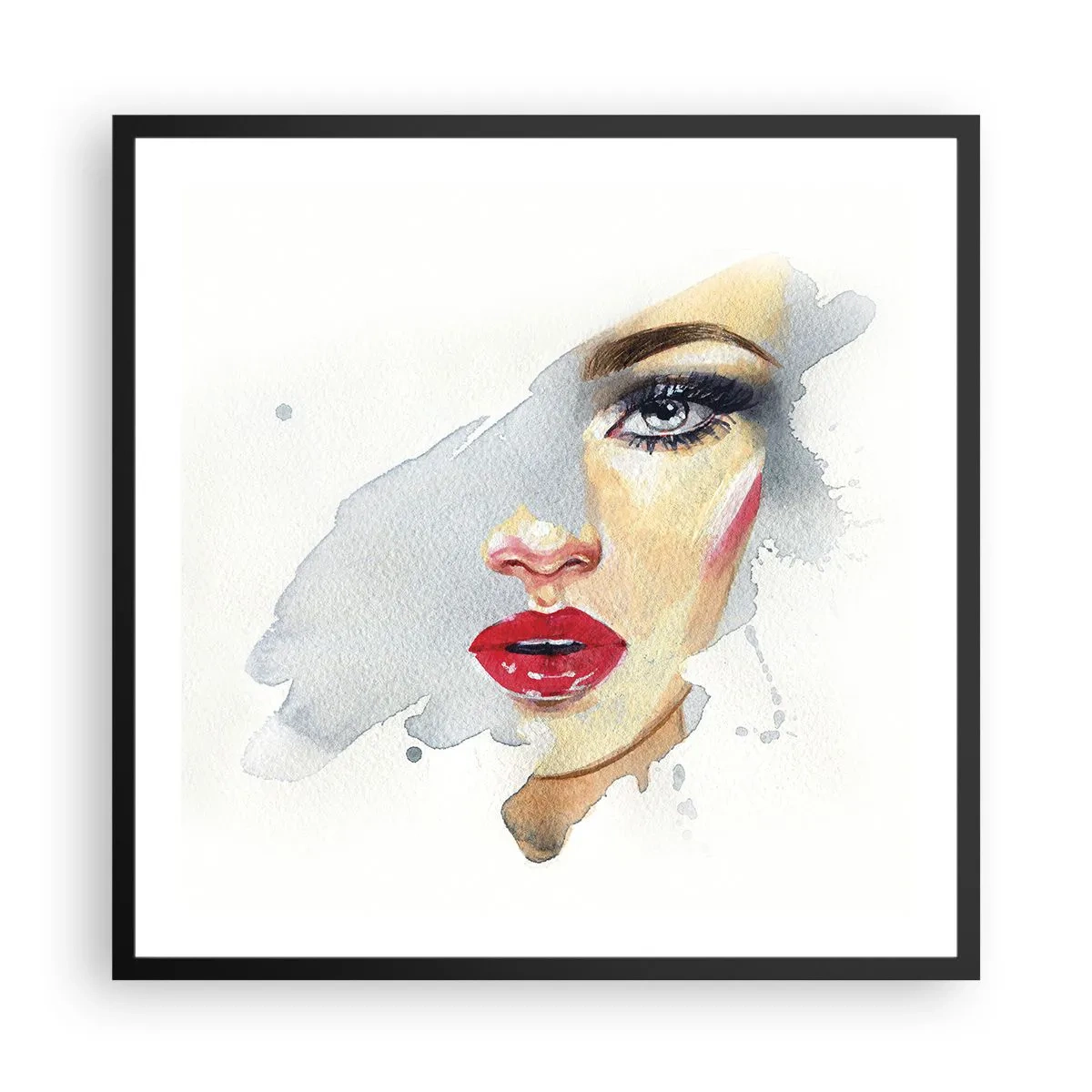 Plakat i sort ramme - Refleksion i en vanddråbe - 60x60 cm