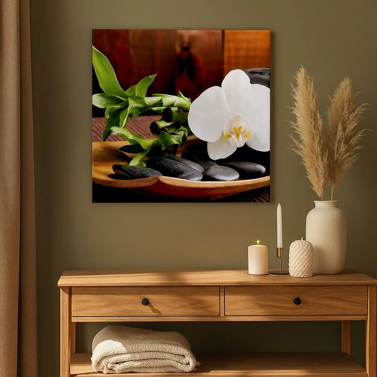 Lærredstryk - Billede på lærred - Overgiv dig til naturens berøring - 30x30 cm