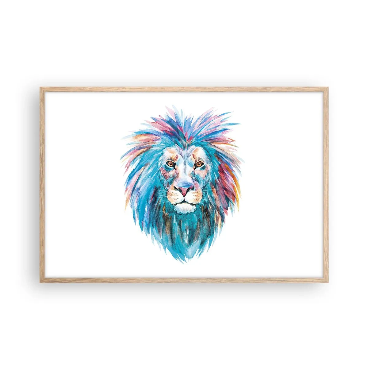 Plakat i ramme af lyst egetræ - En elektrificerende aura - 91x61 cm