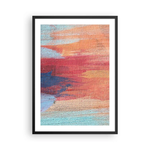 Plakat i sort ramme - Abstrakte malestrøg i varme og kolde toner - 50x70cm - Lad en regnbue flyde - Moderne vægdekoration til stue og soveværelse ARTTOR