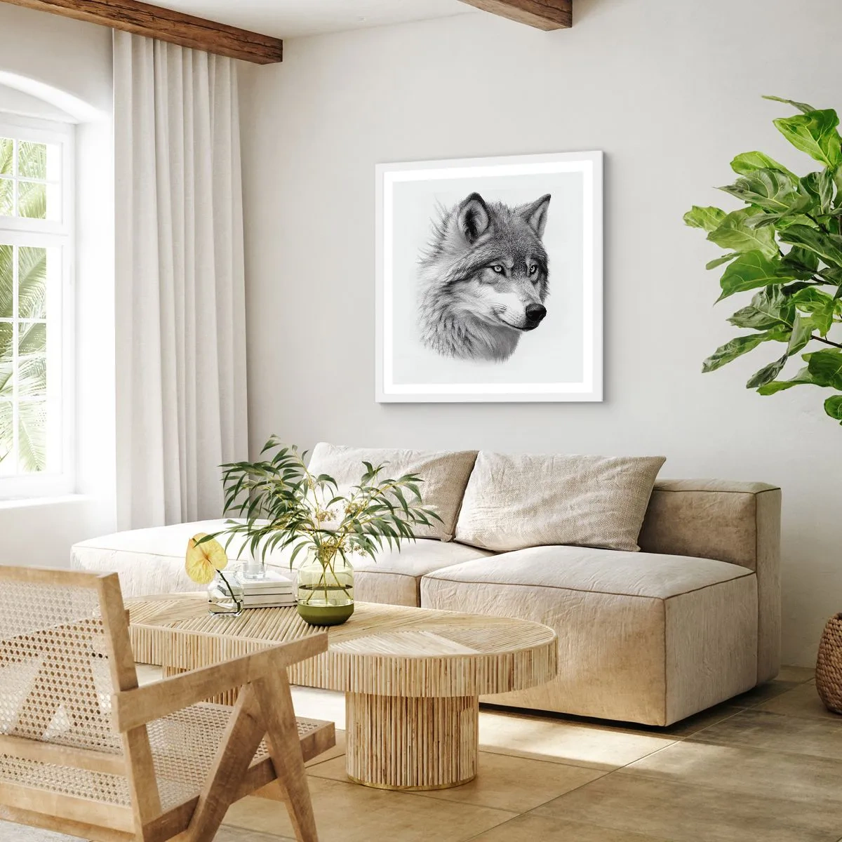 Plakat i hvid ramme - Alpha - uden tvivl - 50x50 cm