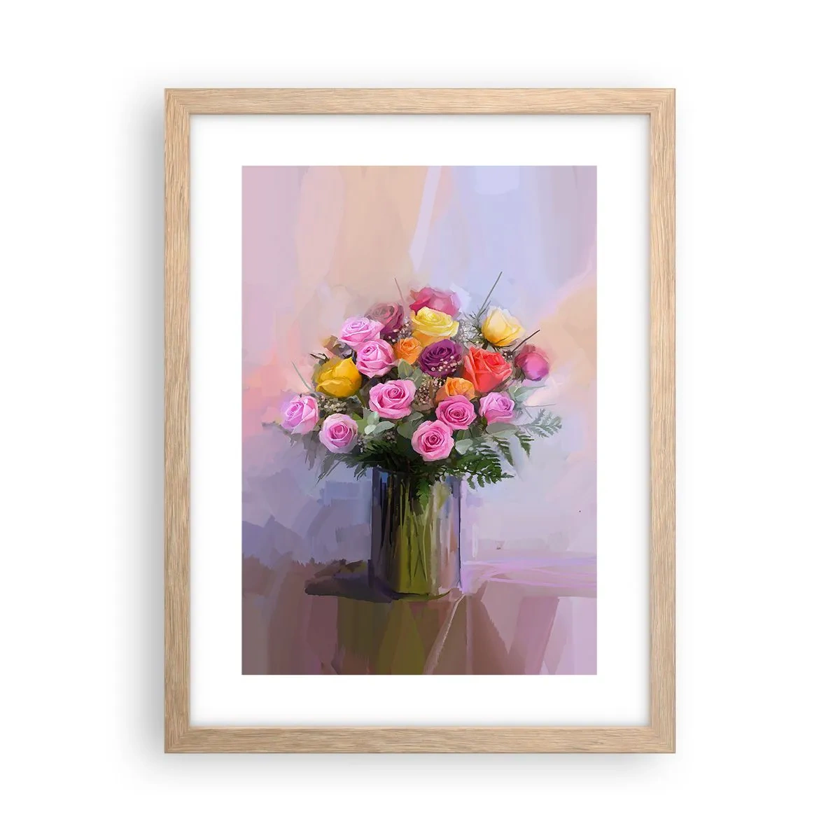 Plakat i ramme af lyst egetræ - Bevaret skønhed - 30x40 cm