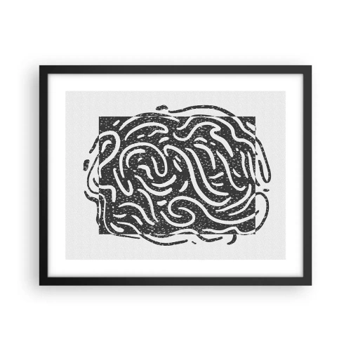 Plakat i sort ramme - Abstraktion: en dans af glæde - 50x40 cm