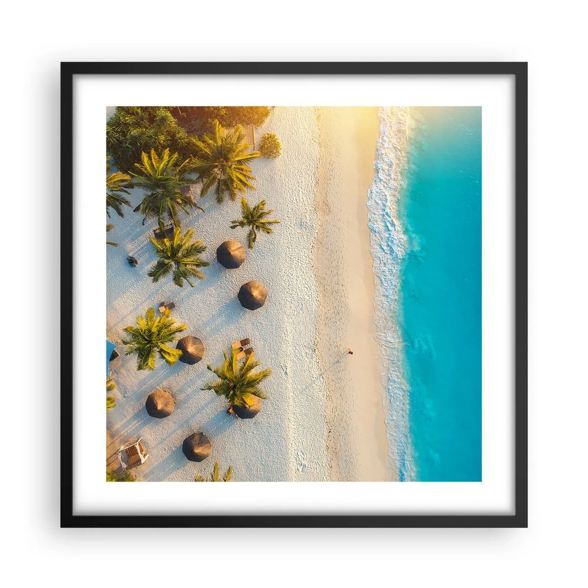 Plakat i sort ramme - Velkommen til paradis - 50x50 cm