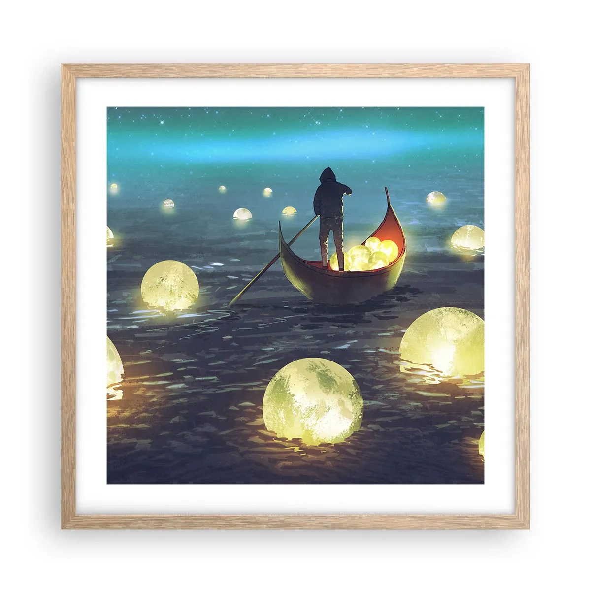 Plakat i ramme af lyst egetræ - Ting, som filosoffer aldrig har drømt om - 50x50 cm