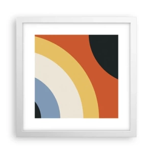 Plakat i hvid ramme - Over for hinanden - 30x30 cm