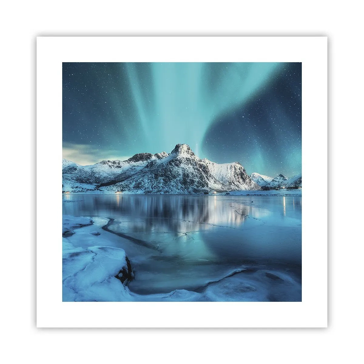 Plakat - Nat med lys - 40x40 cm