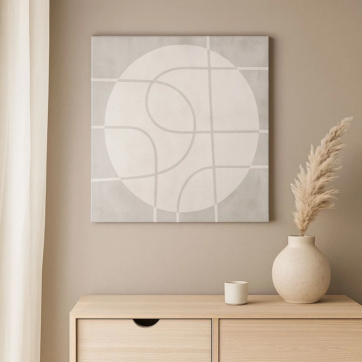 Lærredstryk - Billede på lærred - Cirkulær og lige frem - 30x30 cm