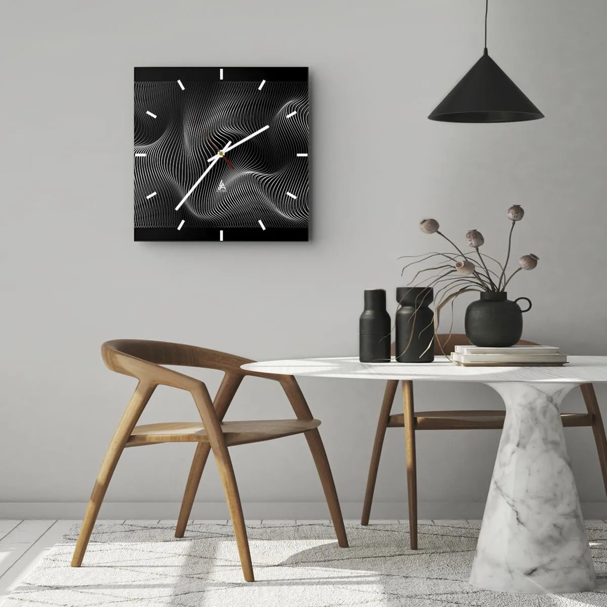 Vægur, Uret - Lysets dans i rummet - 30x30 cm
