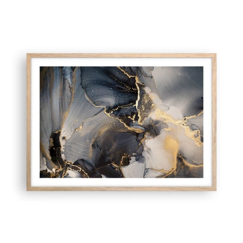 Plakat i ramme af lyst egetræ - Livet af sten - 70x50 cm