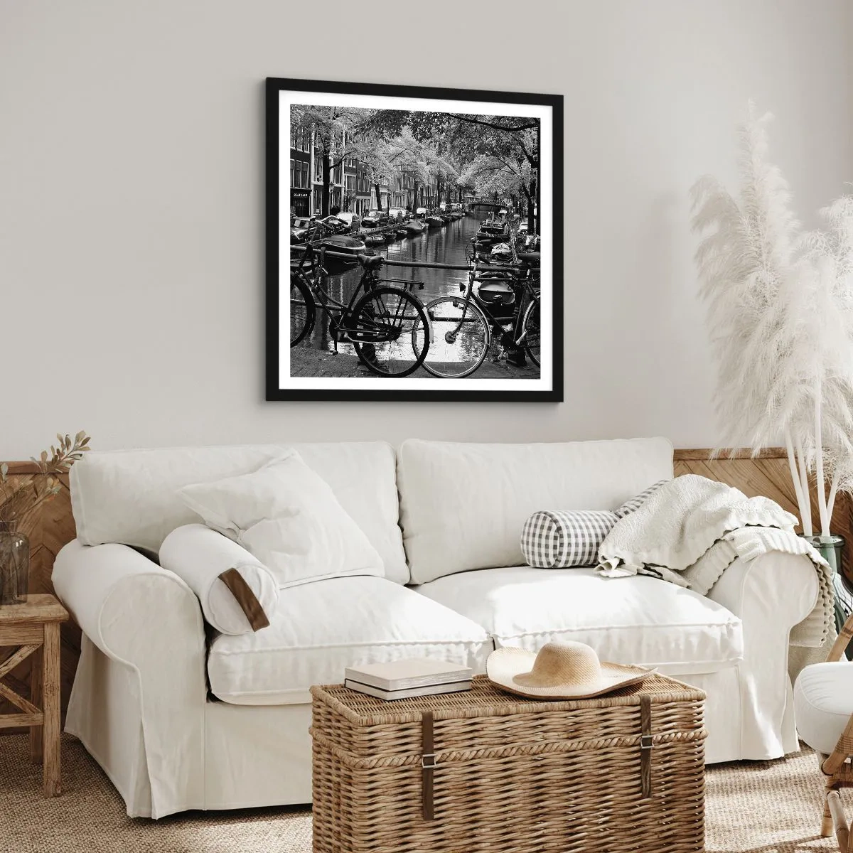 Plakat i sort ramme - En meget hollandsk udsigt - 30x30 cm
