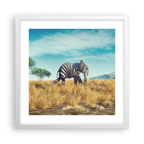 Plakat i hvid ramme - Grå er ikke længere på mode - 40x40 cm