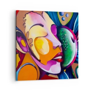 Lærredstryk - Billede på lærred - Berør med farve - 50x50 cm