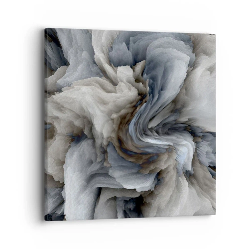 Lærredstryk - Billede på lærred - Sten og blomst - 40x40 cm