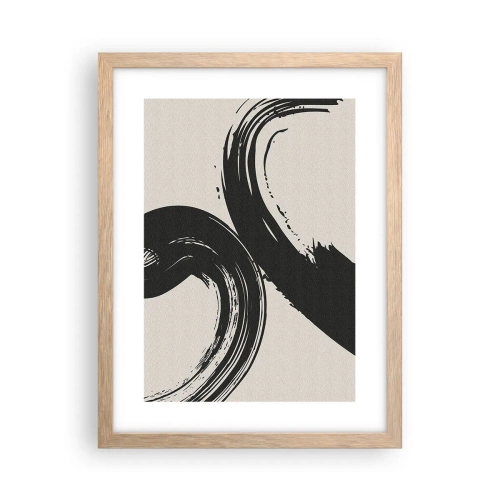 Plakat i ramme af lyst egetræ - Fejende og cirkulær - 30x40 cm