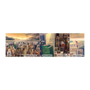 Prøve Fototapet Selvklæbende Deluxe Sticker - En forgyldt metropol - By, New York, Arkitektur - 100x30 cm