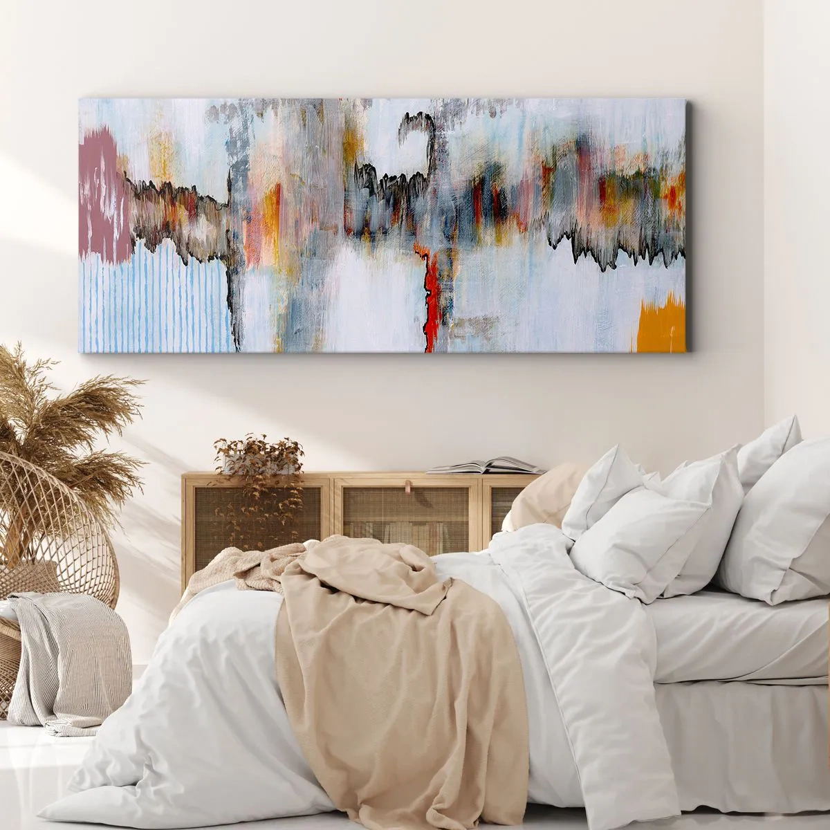 Lærredstryk - Billede på lærred - En pind på vandet - 160x50 cm