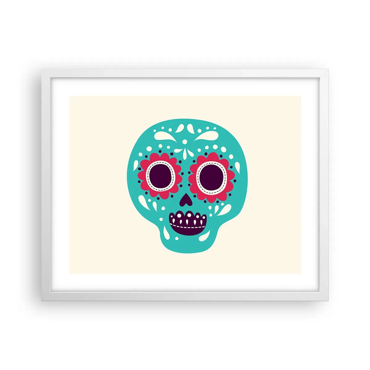 Plakat i hvid ramme - Livet - sjovt indtil døden - 50x40 cm