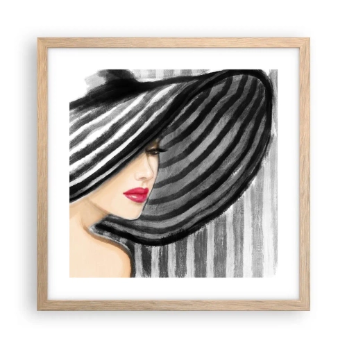 Plakat i ramme af lyst egetræ - Hvor kan jeg finde dig? - 40x40 cm