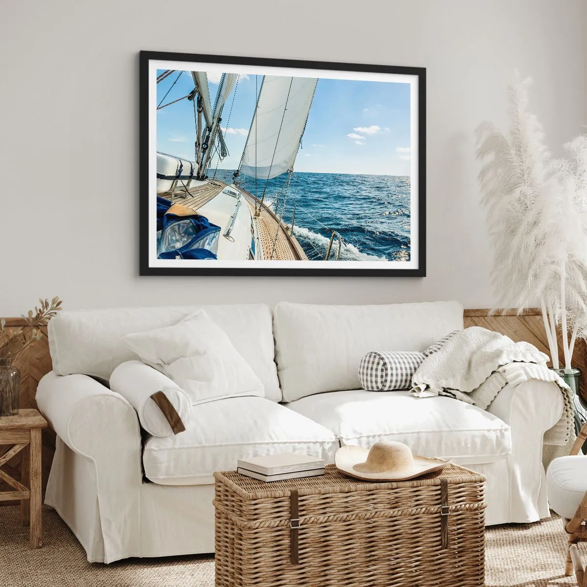Plakat i sort ramme - Ahoj , eventyr - 70x50 cm