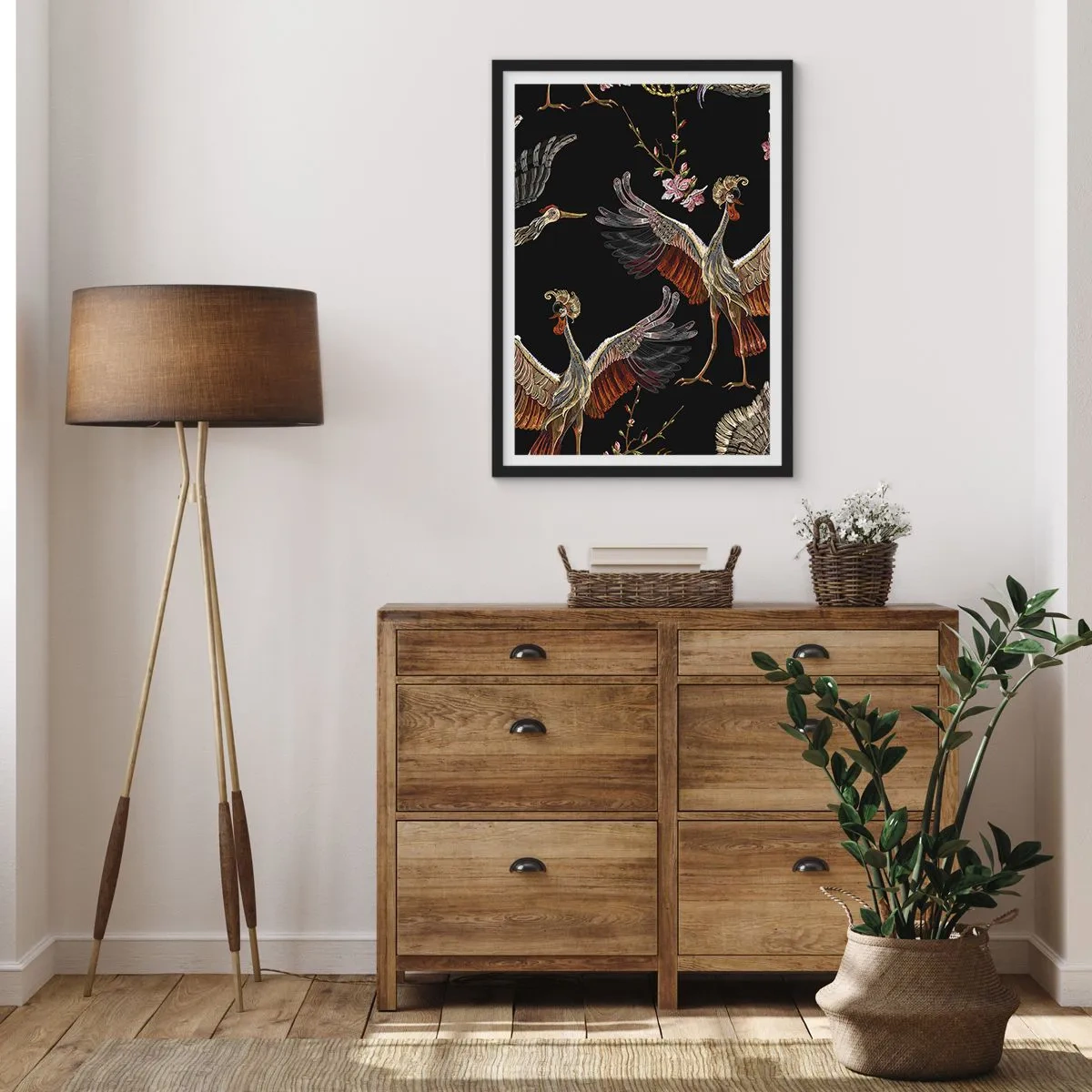 Plakat i sort ramme - Eventyrlig fugl - 40x50 cm