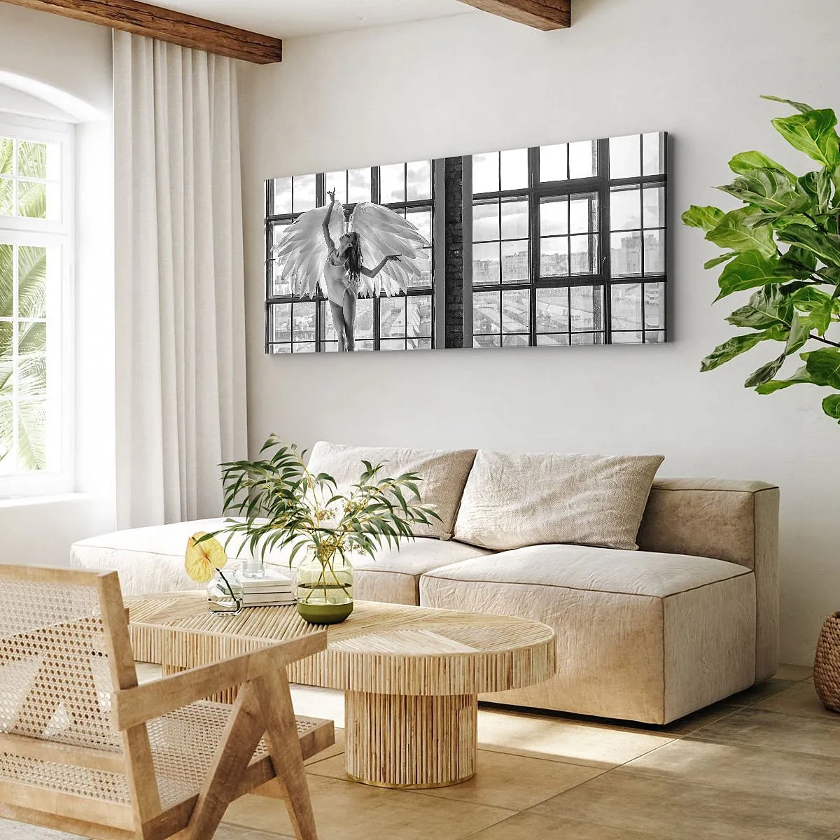 Lærredstryk - Billede på lærred - Englenes by? - 100x40 cm