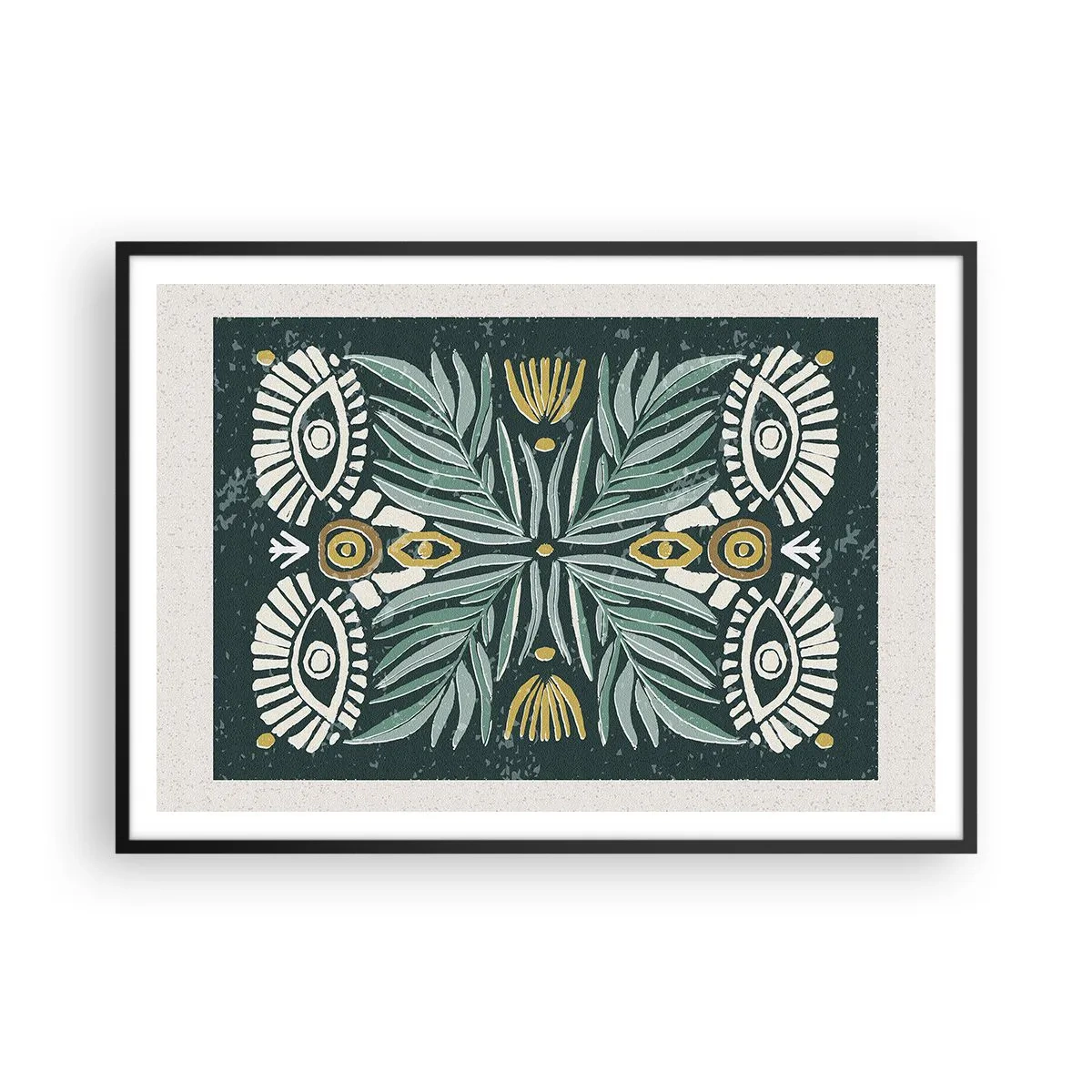 Plakat i sort ramme - Som en folkeudskæring - 100x70 cm