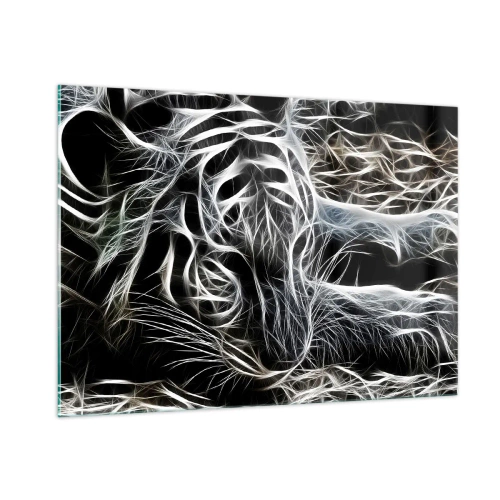 Billede på glas - En undersøgelse af kattens lethed - 100x70 cm