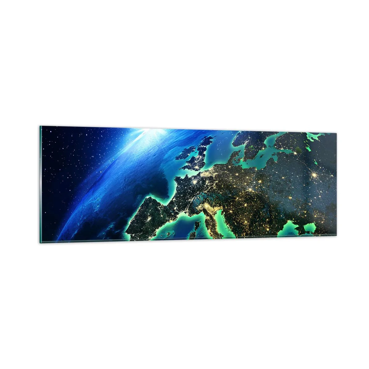 Billede på glas - Et funklende Europa - 90x30 cm