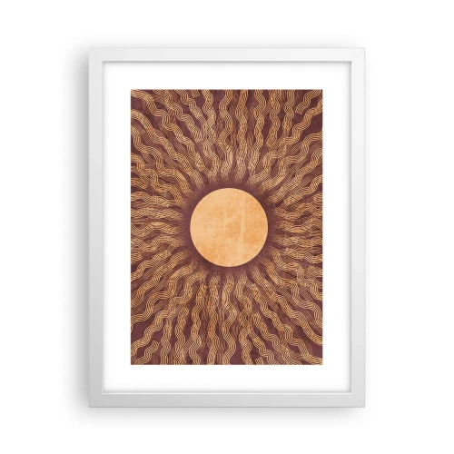 Plakat i hvid ramme - Ikon for solen - 30x40 cm