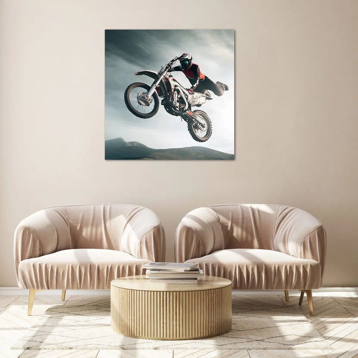 Billede på glas - Ingen sjov uden risiko - 70x70 cm