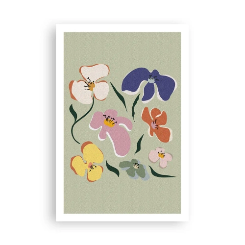 Plakat - Stedmoderblomster med et twist - 61x91 cm